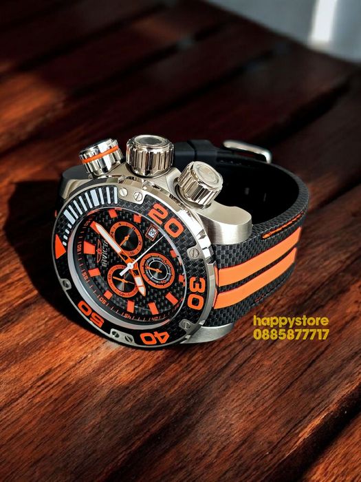 INVICTA Carbon Silver/Orange 52 mm, Инвикта нов ръчен часовник