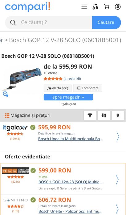 MDM vinde: Multicutter Bosch GOP 12V-28+Acumulator.