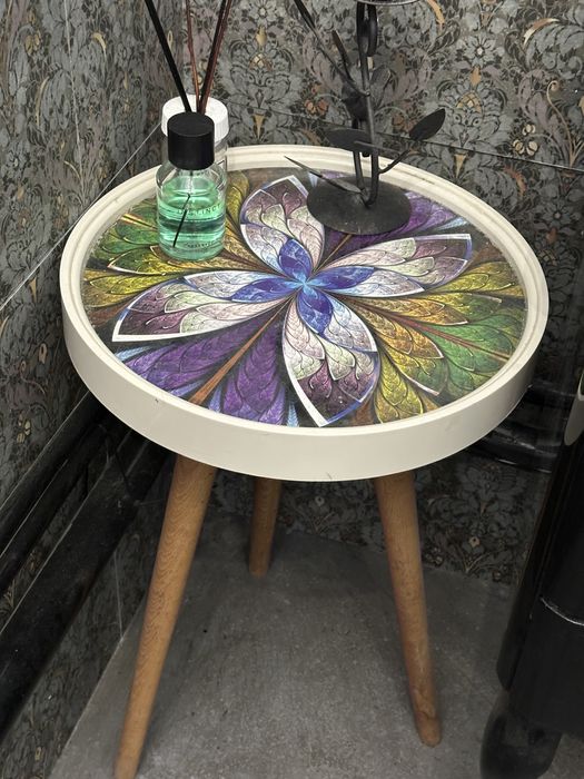 Чайная пара,Столик,кашпо,помощник стеклянный,стул на колесах