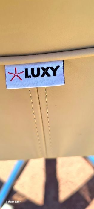 LUXY Стол вана с газов асансьор полиран с естествена кожа алуминиева о