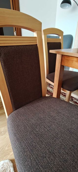 Masă lemn masiv nuc de bucătărie si 3 scaune