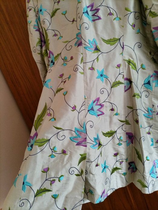 Sacou din matase brodata cu imprimeu floral, Jones, nou, mar 40-M