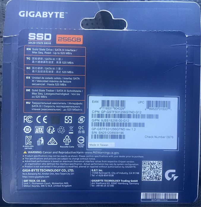 Продам ssd 256gb