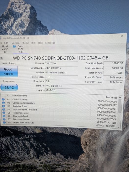Okazie Paște ‼️ SSD Western 2TB pcie 4.0 health 100%!