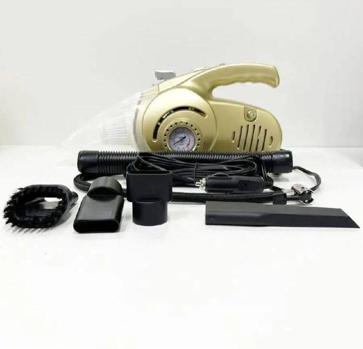 Автомобильный портативный пылесос 4.1 компрессор  с манометром