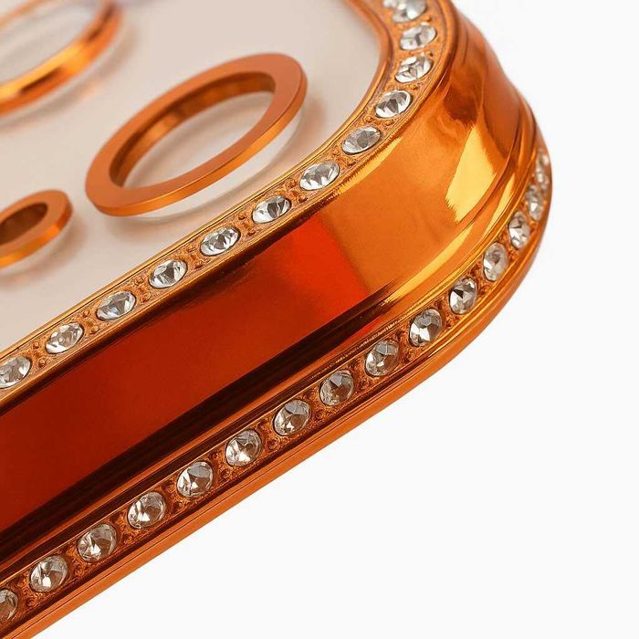 MagSafe калъф за iPhone 17 Pro Max – оранжев с кристали