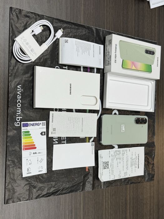 128GB Samsung a56 5G Vivacom Гаранция 2027г. Olive