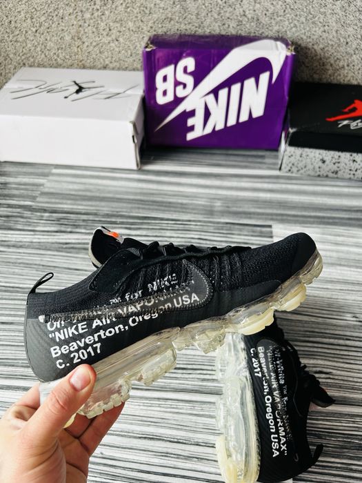 Nike Air Vapormax x Off White Negri Mărimea 44 Adidași Sneakers Bărbați Noi în Cutie