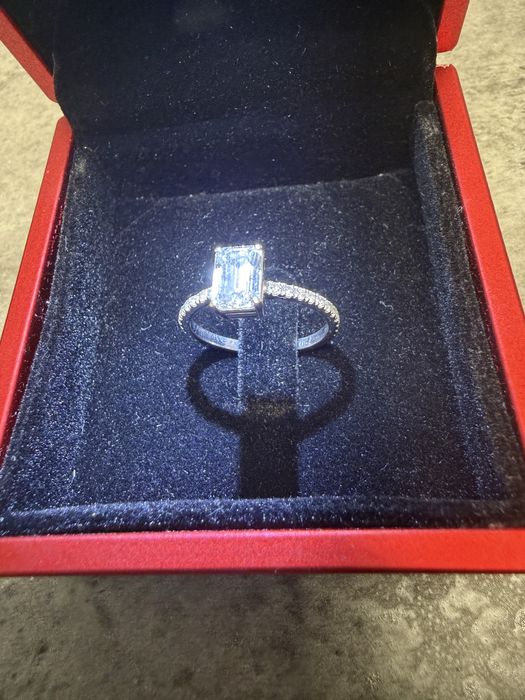 Inel logodnă aur 18K – diamant CVD 1.08 ct + diamante naturale 0.22 ct