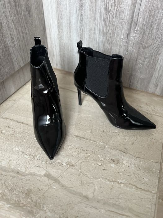 Боти естествена кожа - естествен лак Office London