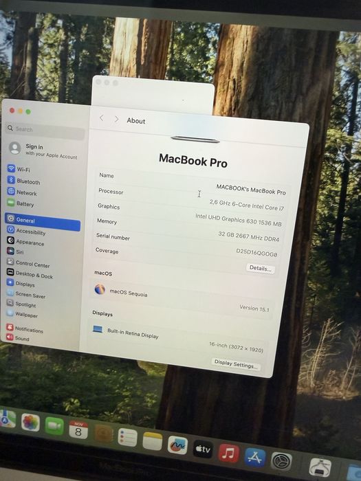 Laptop MacBook Pro 16” 2020 i7 2.6ghz 32Gb 512Gb