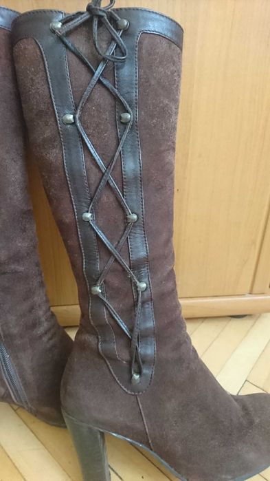 Cizme piele intoarsa LANCASTER, maro