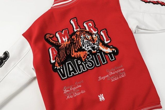Jacheta amiri logo patch varsity jacket