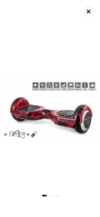 Hoverboard Original HoverWheel® flacara edition ,Scuter electric ,roti 6.5 inch, geanta de transport cadou , telecomanda wireless,lumini led