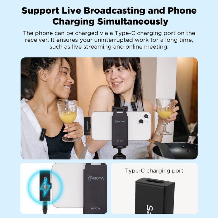 Безжичен Микрофон за iPhone. Видео. Влог. Стрийминг. Камера.