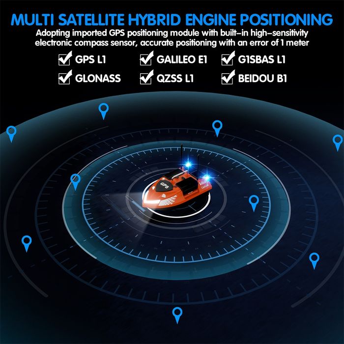 Лодка за захранка V-802 със  GPS