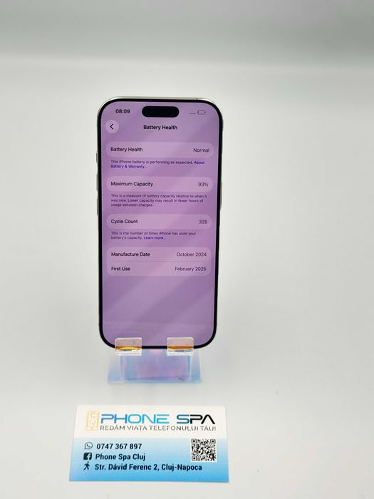 iPhone 16 Pro 256Gb 93%- Din magazin,cu garantie! RATE TBI !