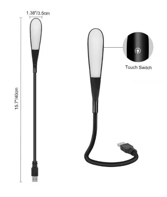 Мини LED лампа с USB контакт, черна и бяла