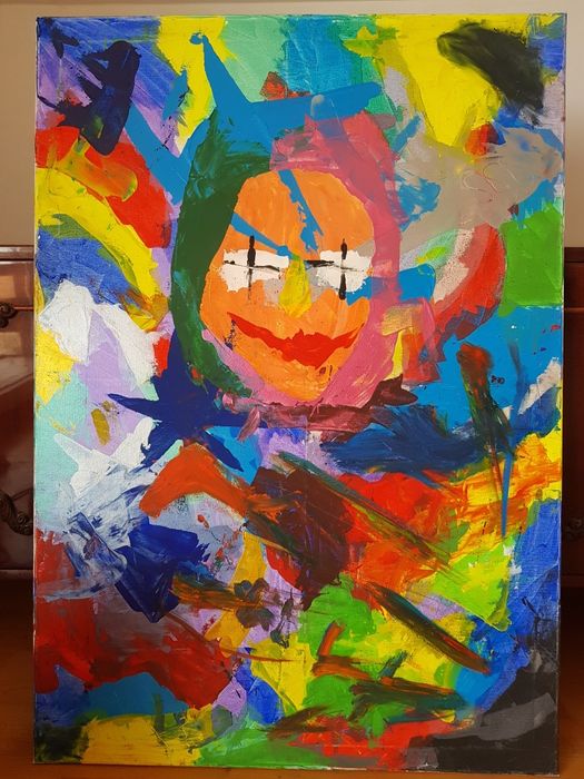 Pictură abstractă (Pierdută în gânduri)