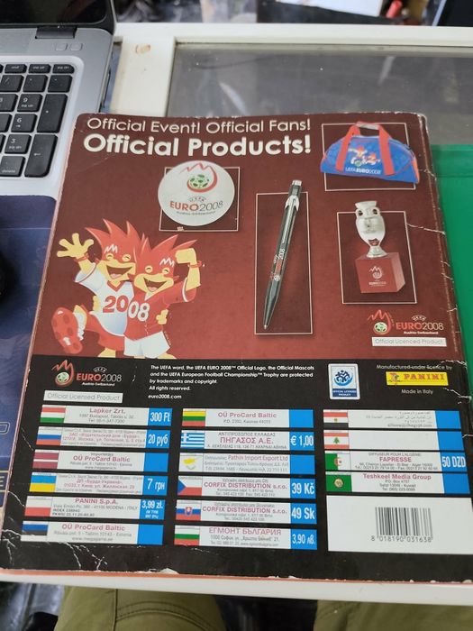 Албум panini euro 2008 г