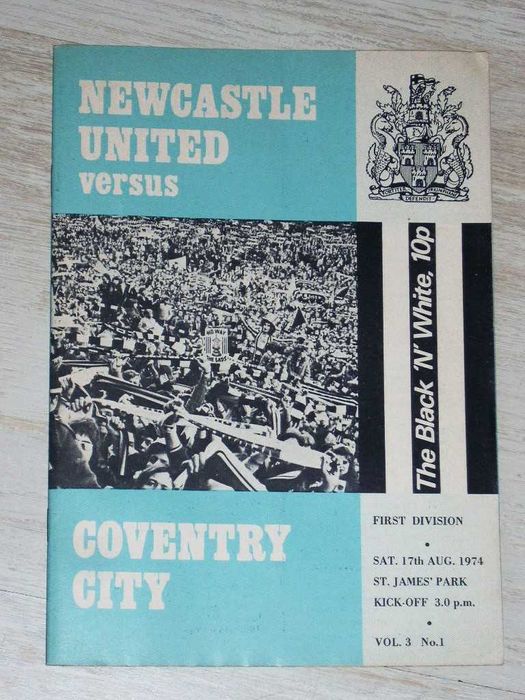 Нюкасъл Юнайтед оригинални футболни програми 1974 Ипсуич Лестър Стоук