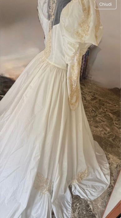 Rochie de Mireasă Vintage Autentică, Anii '80, "Creation" (Made in Belgium)