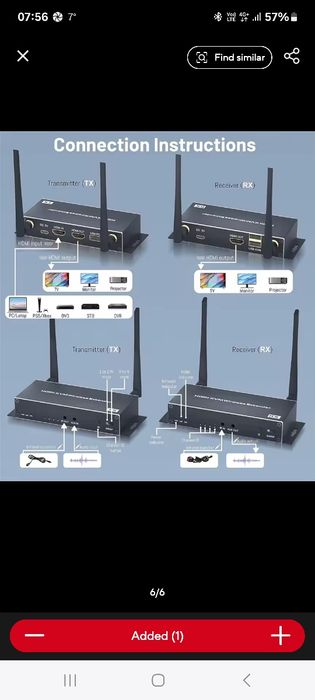 4K Wireless HDMI Video Transmitter and Receiver 5G 1080P, 200 metters