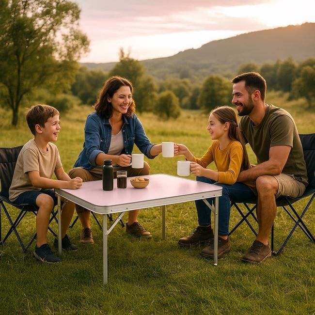 Сгъваема маса - алуминиева, лека, компактна