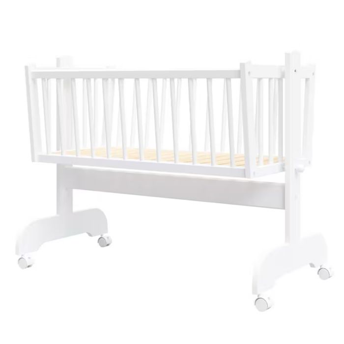 Vând set complet leagan patut bebelus, lemn masiv, cu set lenjerie 6 Piese