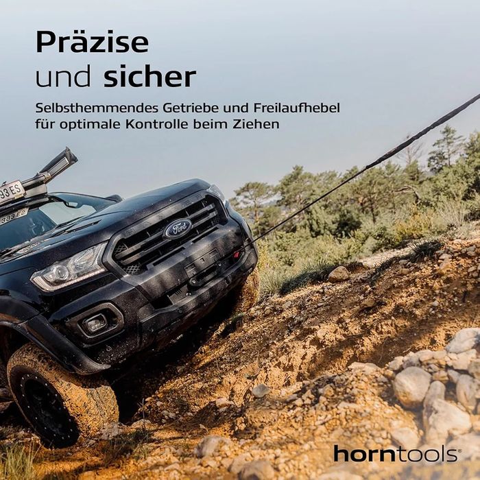 Електрическа лебедка horntools Beta 12V, 900 кг, дистанционно, стомане