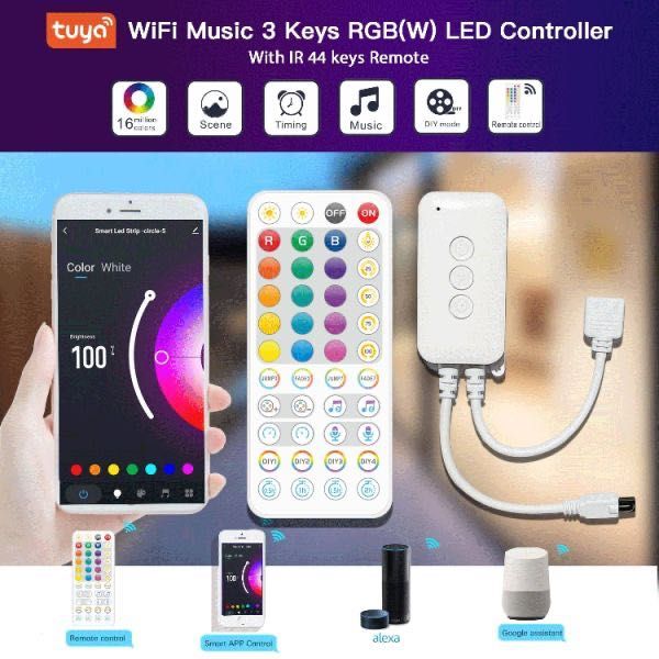 Kit Banda Led Inteligenta, 5 sau 10 m, RGB, WIFI, BONUS Bec LED