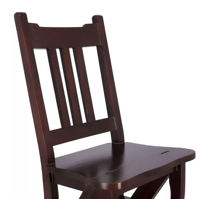 Scaun multifuncțional din lemn masiv, transformabil în scară 2 în 1