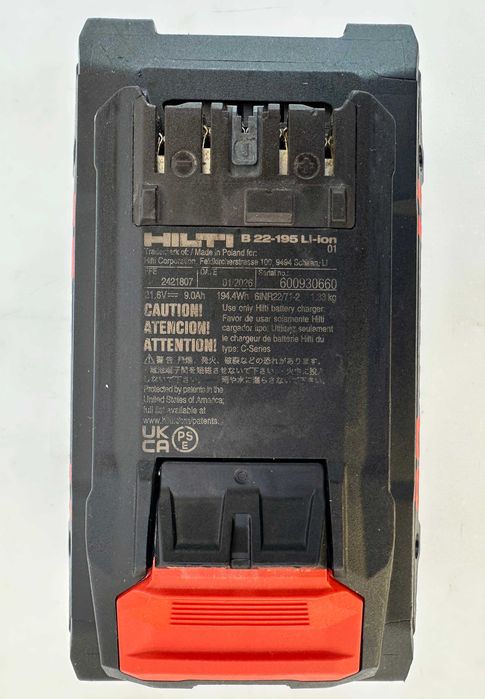 HiLTi B 22-195 Nuron - Мощна батерия 22V 9.0Ah 2026г неразличима от нова!