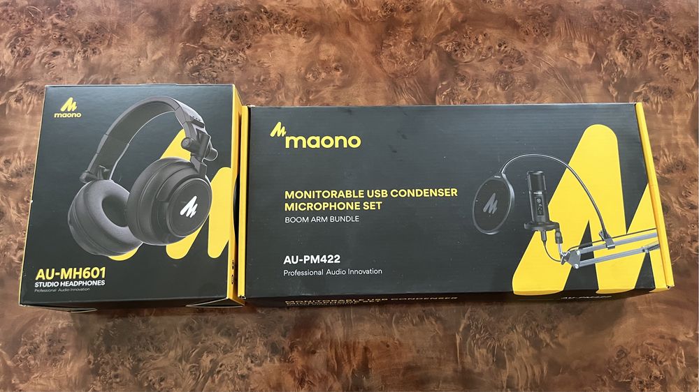 USB-микрофон Maono AU-PM422 и Студийные наушники maono AU-MH601