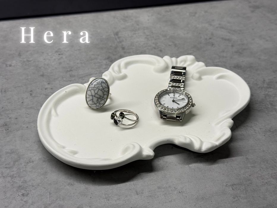 Tăviță decorativă ceramică alb design elegant baroque modern