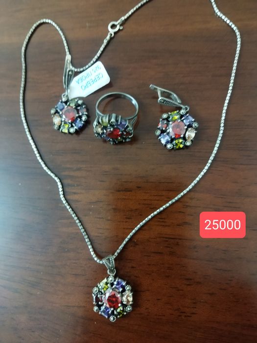 Самоцветы серебро 925* Комплект