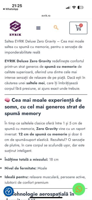 Vand saltea moale ( strat spuma de memorie 12 cm)