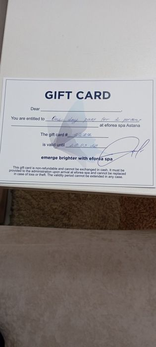 Сертификат eforea spa