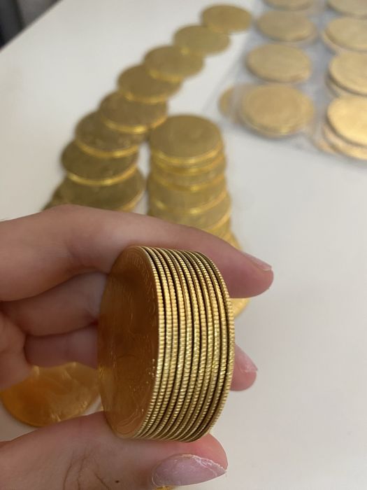 Monede franc iosif placate cu aur 24k