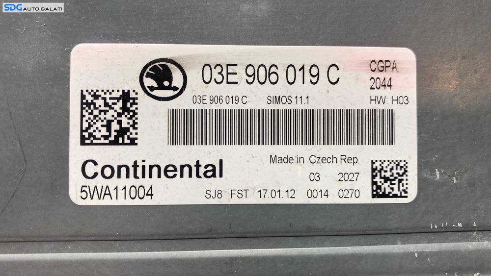 ECU Calculator Motor Skoda Fabia 2 1.2 CGPA 2007 - 2014 Cod 03E906019C [1118] kit [1115]