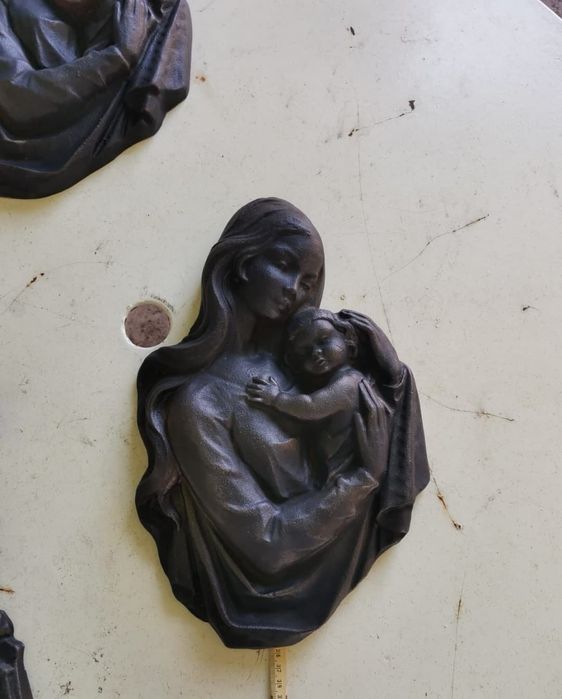 Icoana Sfânta Maria 6kg Otel masiv fonta statueta veche deosebita