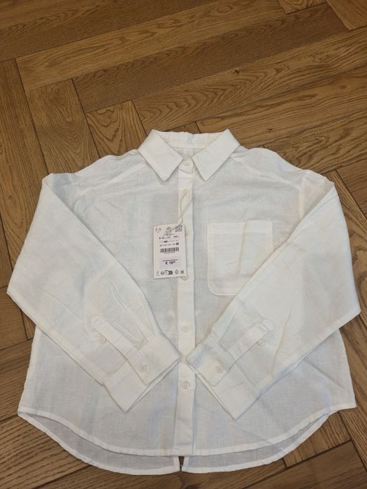 Рубашка "лён"  от Zara для девочек  на 9-10 лет