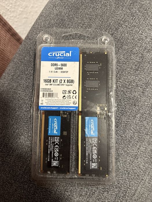 Crucial DDR5 16GB Kit (2x8GB) 5600MHz CL46 UDIMM Desktop RAM