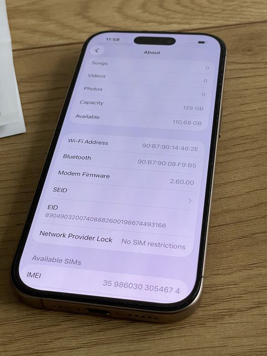 Бартер iPhone 16 pro 128gb гаранция Зора 93% дезърт