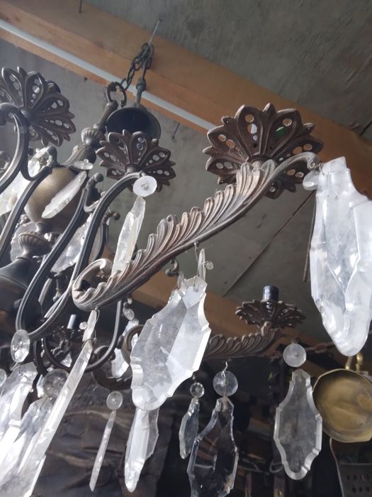 Candelabru / lustra din bronz și cristal, Louis al XV lea