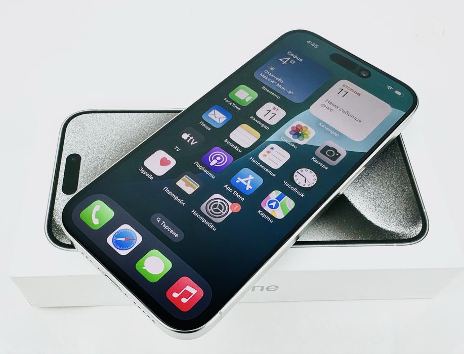 Apple iPhone 15 Pro 256GB White Titanium Перфектен! Гаранция!