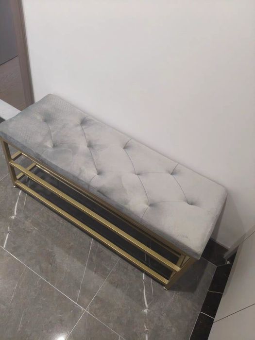 Полка для обуви банкетка с пуфиком