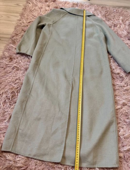 Palton de primăvară de lana turquoise pal double breasted Zara mas XS