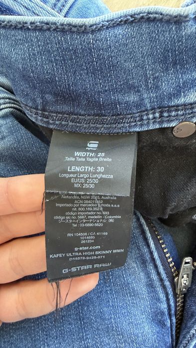 G-Star RAW Kafey Ultra High Skinny W25 L30 оригинални дамски дънки