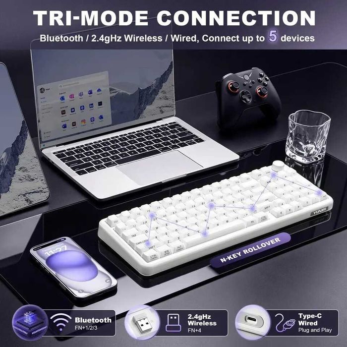 Tastatura Mecanica YUNZII X98 Transparent Noua, Cutie, Garantie